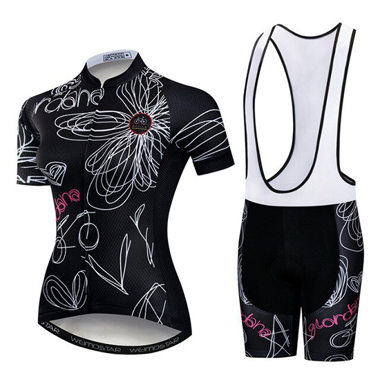 2019 Maillot Mujer Weimostar Tirantes Mangas Cortas Negro Blanco Rosa